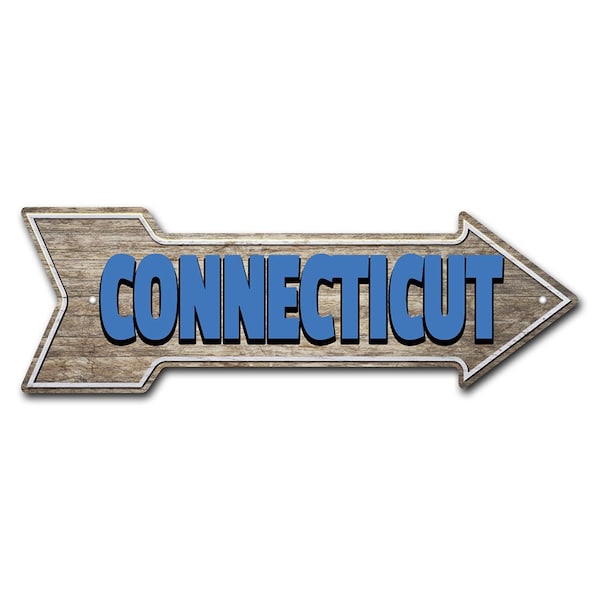 Connecticut Arrow Sign Funny Home Decor 36in Wide